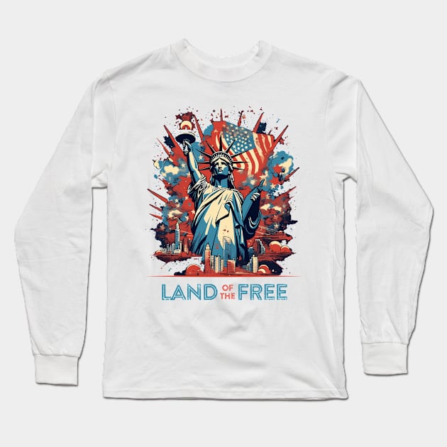 America, land of the free! Long Sleeve T-Shirt by adigitaldreamer